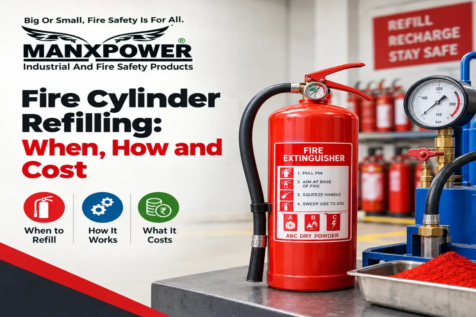 Fire cylinder refilling in India – when to refill, how it works, and cost | MANXPOWER