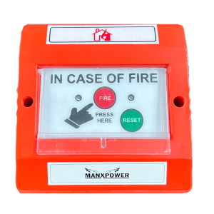Resettable MCP Eco red ABS manual call point with bi-color LED for conventional fire alarm systems