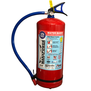 Alt Text: MANXPOWER 9 Litre Water Based Fire Extinguisher ISI Certified